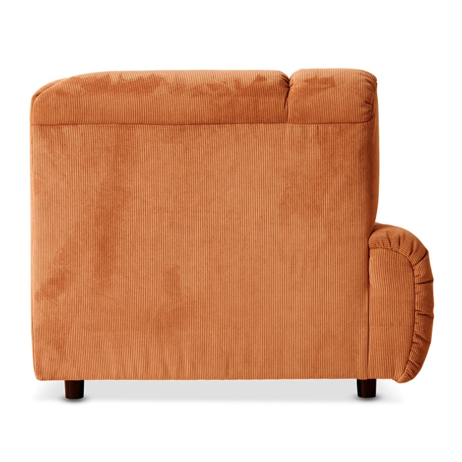 HKliving Wave Couch / Element Left High Arm / Corduroy Rib / Dusty Orange