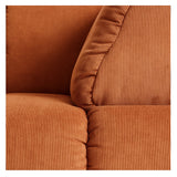 HKliving Wave Couch / Element Left Divan / Corduroy Rib / Dusty Orange