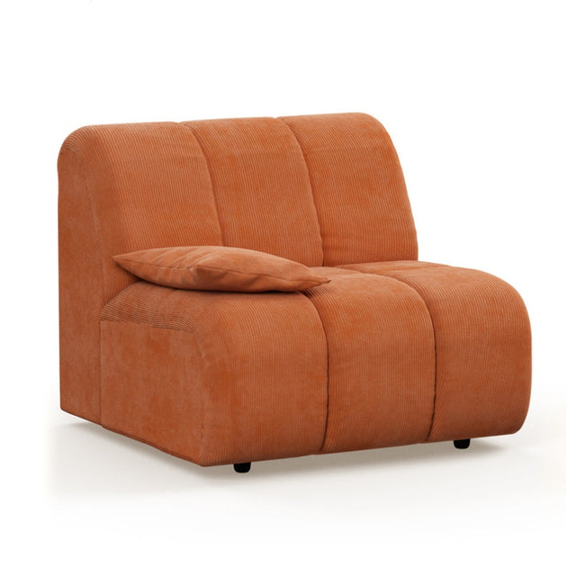 HKliving Wave Couch / Element Left Low Arm / Corduroy Rib / Dusty Orange