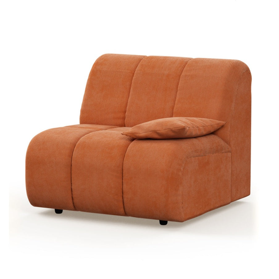 HKliving Wave Couch / Element Right Low Arm / Corduroy Rib / Dusty Orange