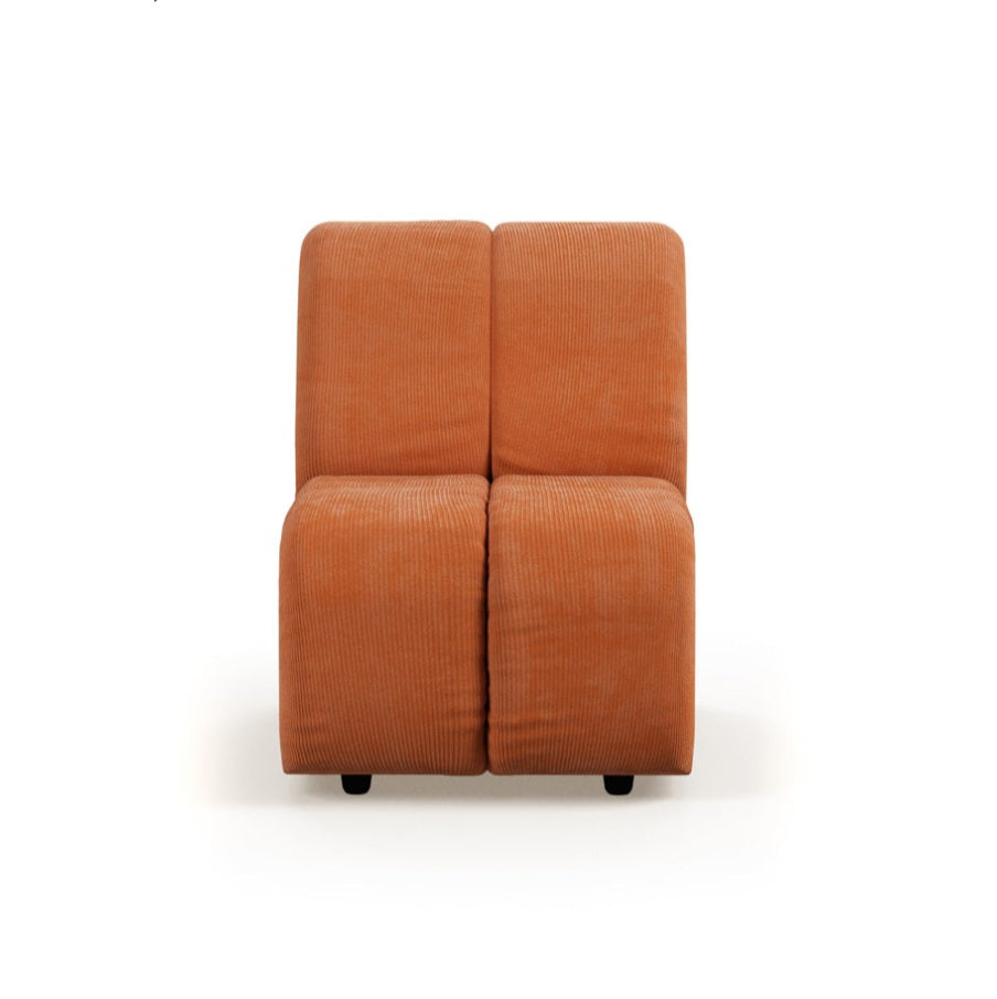 HKliving Wave Couch / Element Middle Small / Corduroy Rib / Dusty Orange