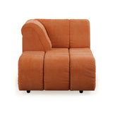 HKliving Wave Couch / Element Left Divan / Corduroy Rib / Dusty Orange
