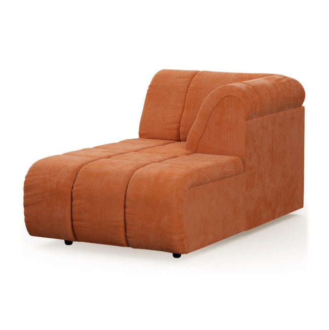 HKliving Wave Couch / Element Right Divan / Corduroy Rib / Dusty Orange