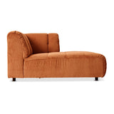 HKliving Wave Couch / Element Right Divan / Corduroy Rib / Dusty Orange