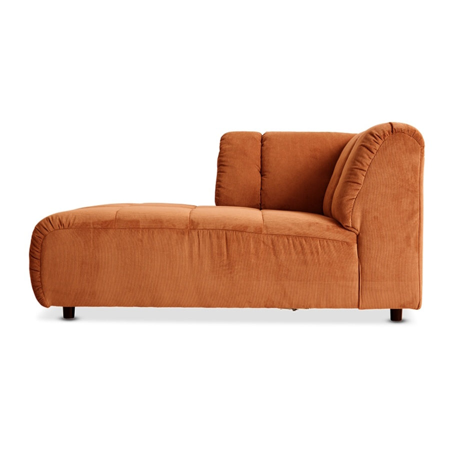 HKliving Wave Couch / Element Left Divan / Corduroy Rib / Dusty Orange