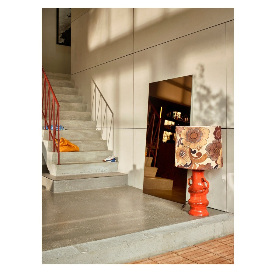 HKliving Grand Table Lamp Base Glazed Orange