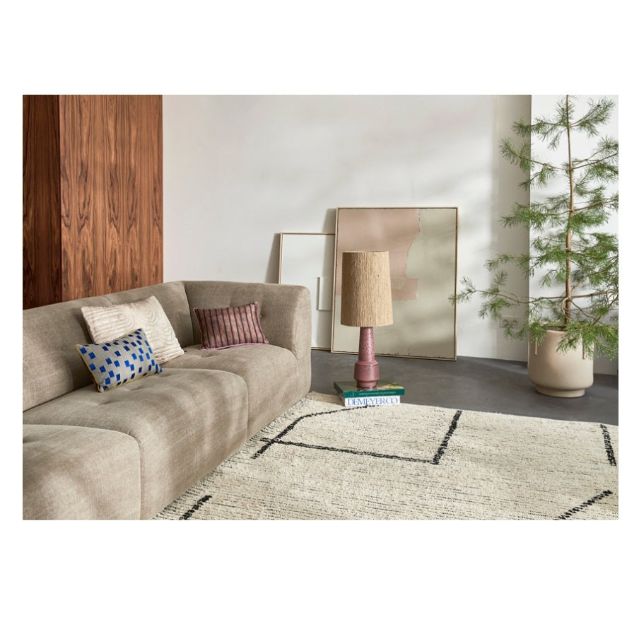 HKliving Stitched Cushion Blue Brush (25x40)