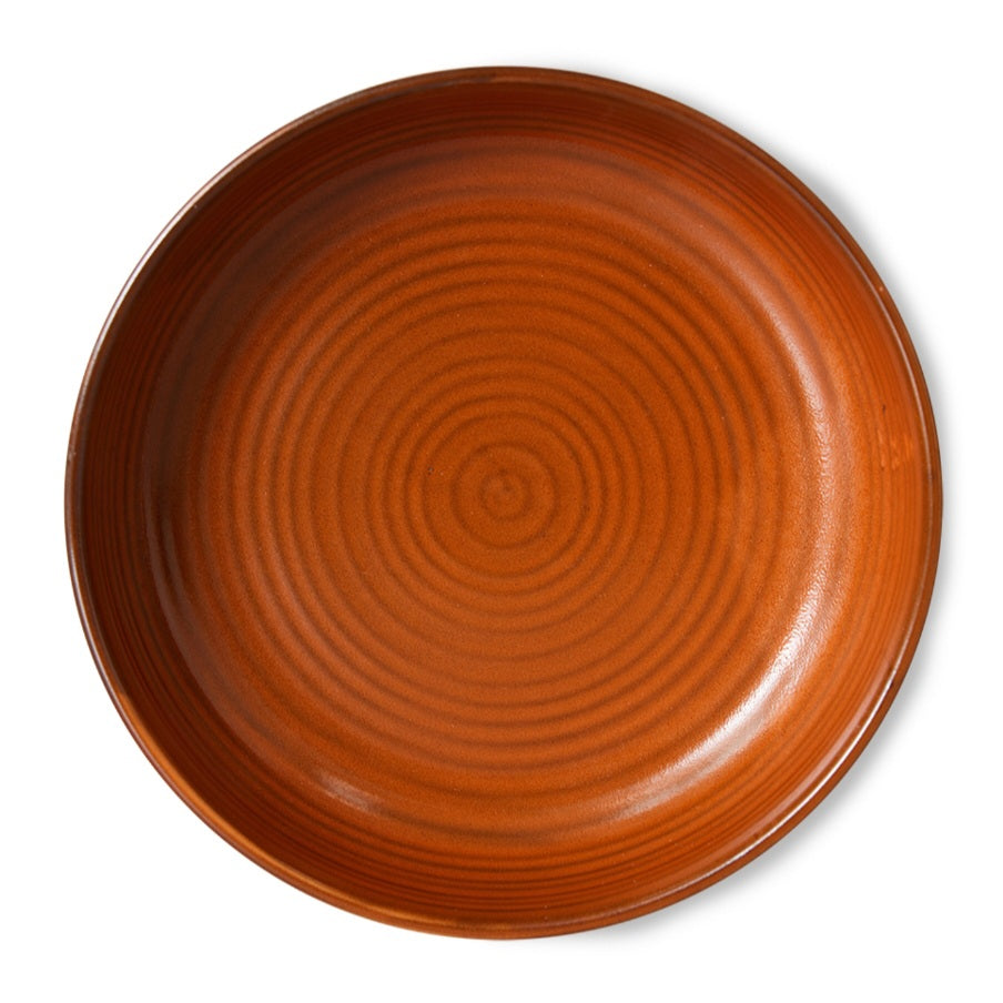 HKliving Chef Ceramics: Deep Plate L, Burned Orange
