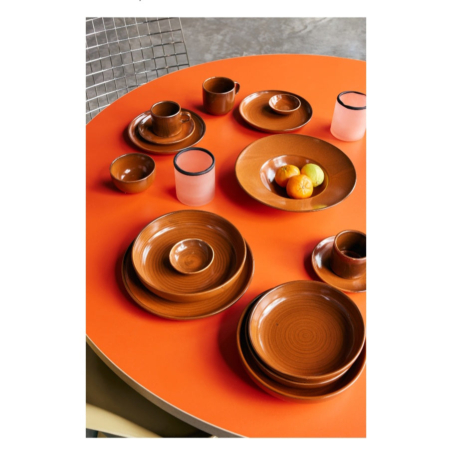 HKliving Chef Ceramics: Deep Plate L, Burned Orange
