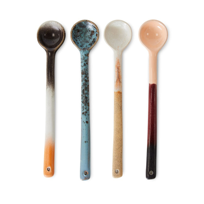HKliving 70s Ceramics: Spoons L, Breeze (set of 4)