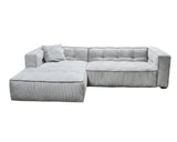 Cubic Right Corner Studio Sofa Stone White Corduroy