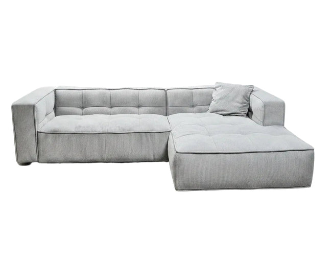 Cubic Left Corner Studio Sofa Stone White Corduroy