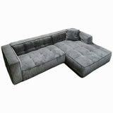 Cubic Left Corner Studio Sofa Charcoal Grey Corduroy