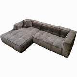 Cubic Right Corner Studio Sofa Light Brown Corduroy