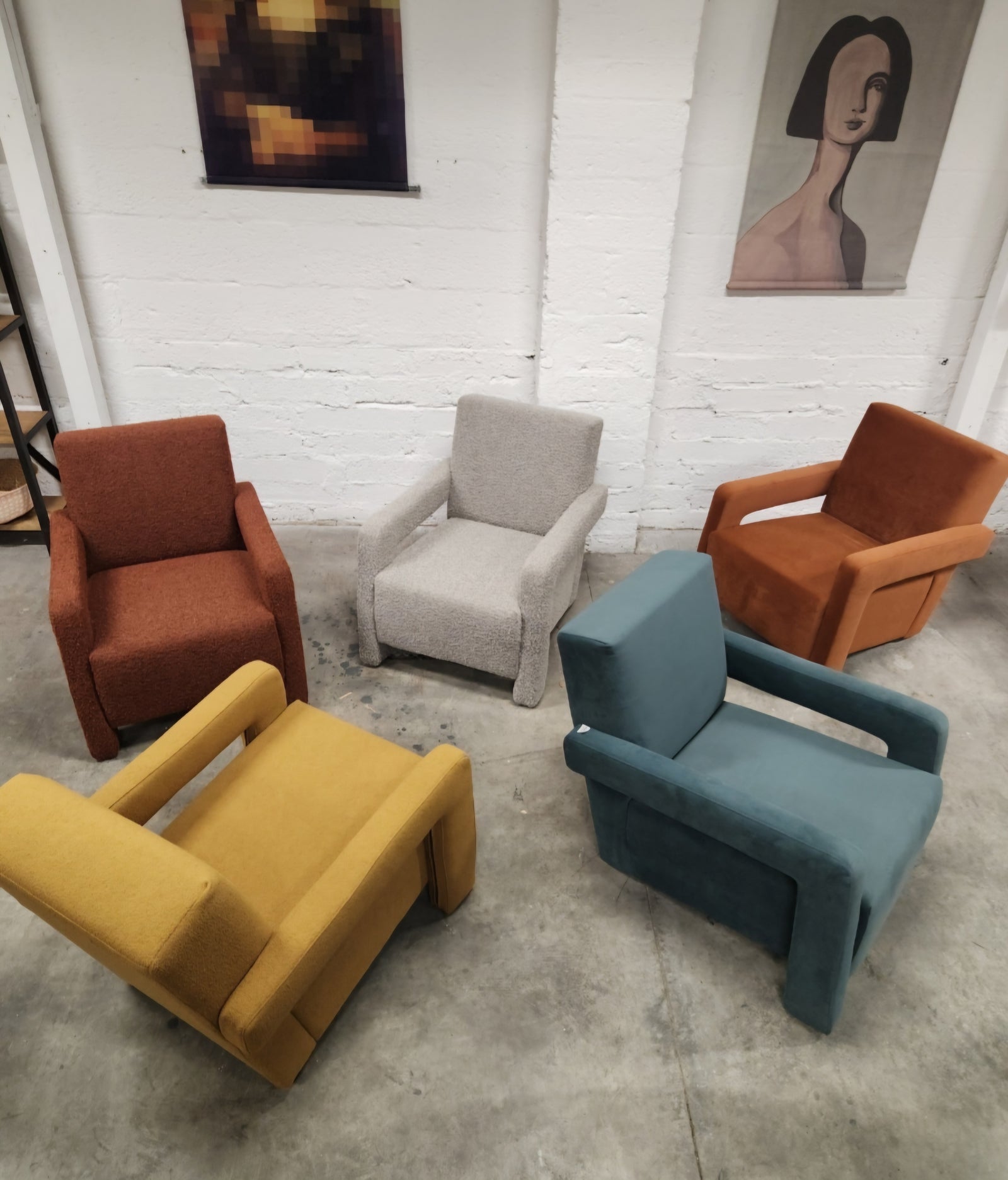 Utrecht Style Armchair Burnt Orange Velvet