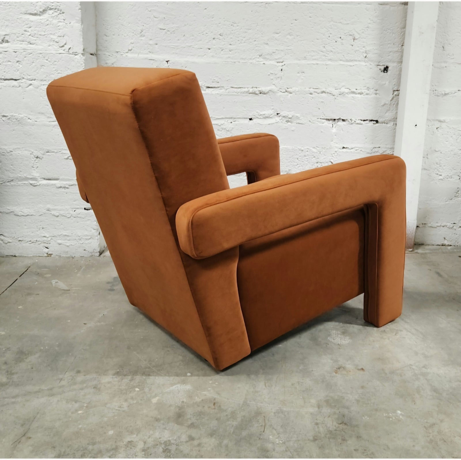 Utrecht Style Armchair Burnt Orange Velvet