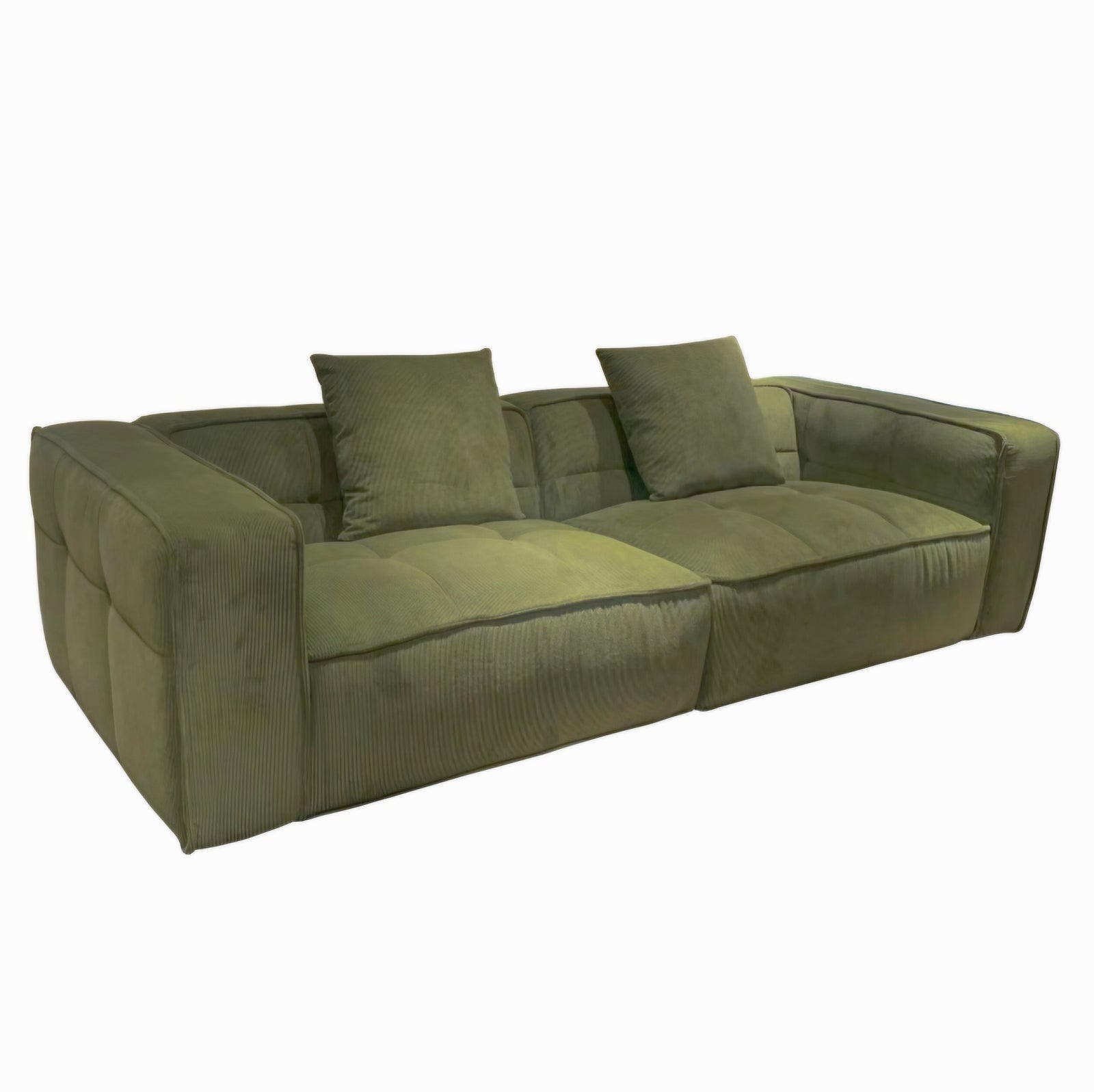 Cubic Studio Sofa Army Green Corduroy 3 Seater