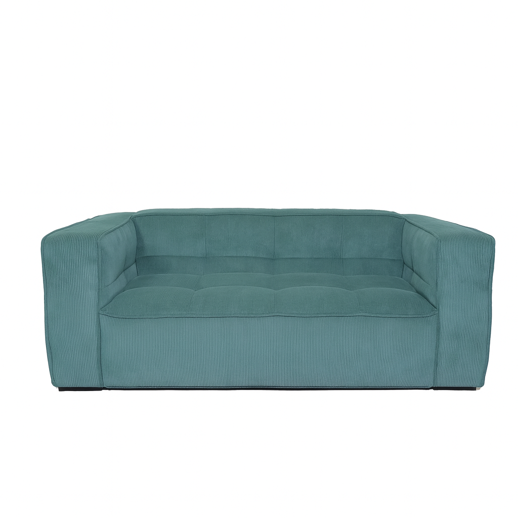 Cubic Studio Sofa Teal Corduroy 2 Seater