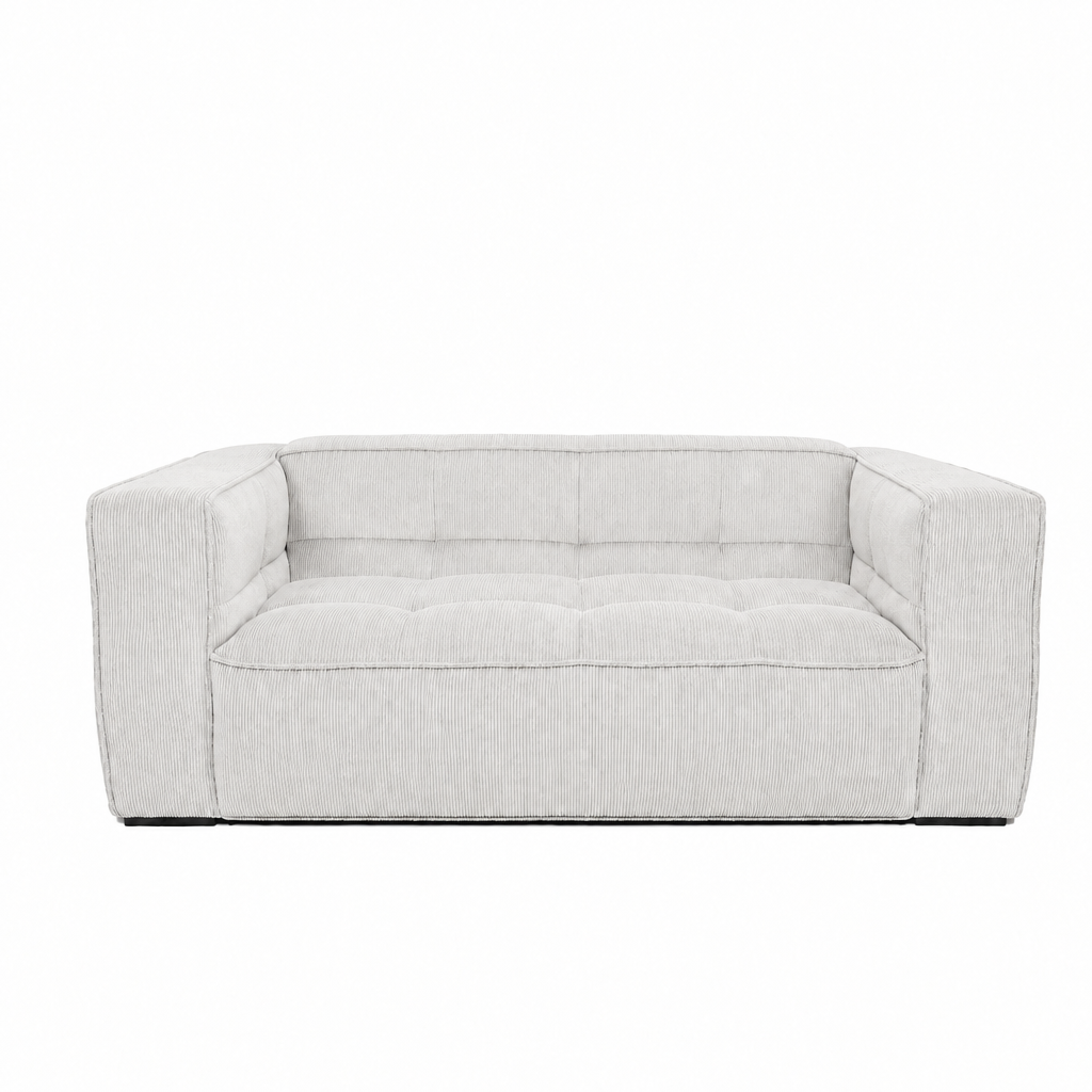Cubic Studio Sofa Stone White Corduroy 2 Seater