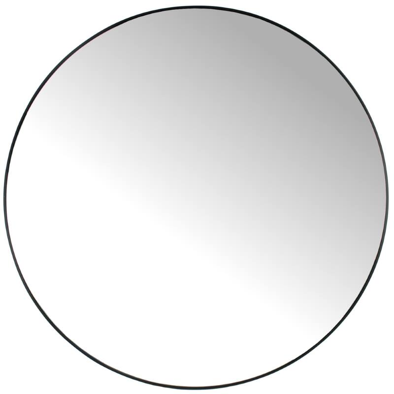 Round Mirror Black 116cm