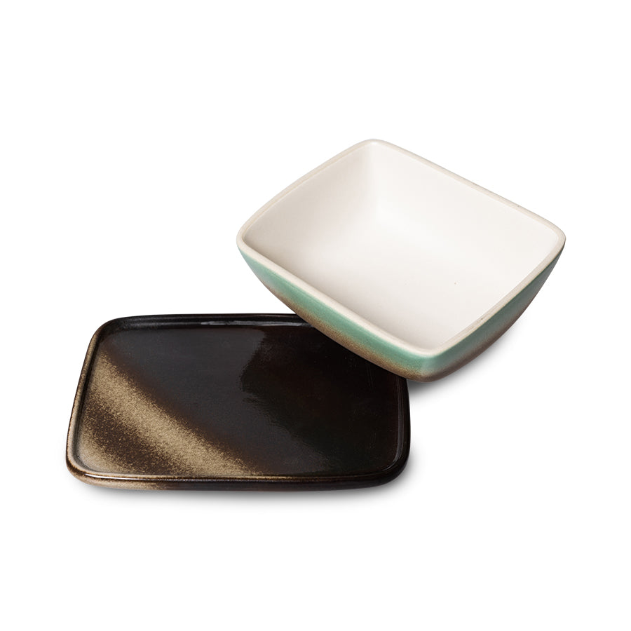 HKLIVING 70s ceramics: butter dish mercury