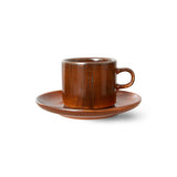 HKliving Chef Ceramics: Cup And Saucer Burned Orange