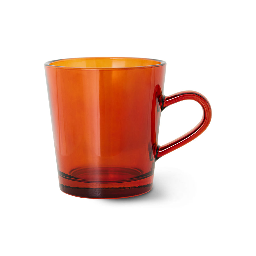 HKliving 70s Glassware: Coffee Cups Amber Brown, Set Of 4