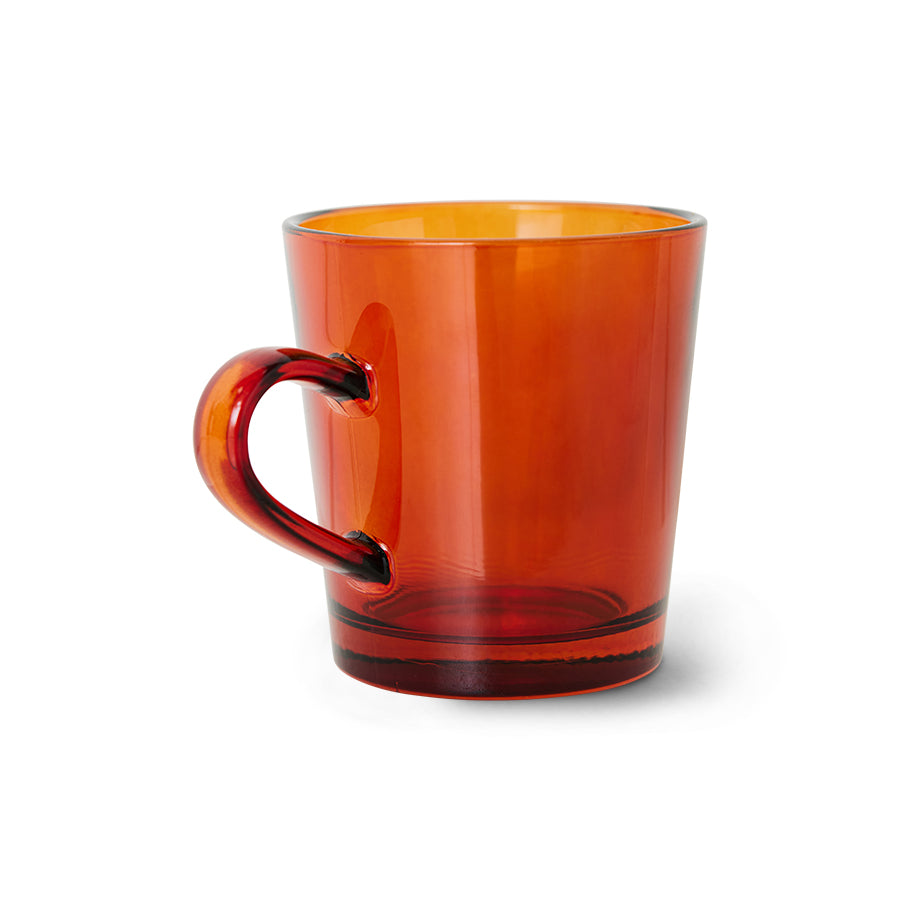 HKliving 70s Glassware: Coffee Cups Amber Brown, Set Of 4