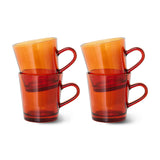 HKliving 70s Glassware: Coffee Cups Amber Brown, Set Of 4