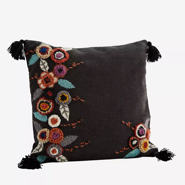 Handwoven Cushion With Embroidery