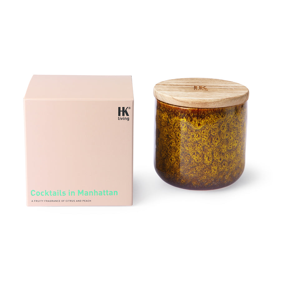 HKliving Ceramic Scented Candle Cocktails In Manhattan