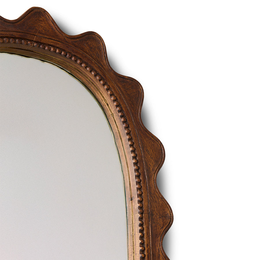 HKliving Wooden Ripple Mirror