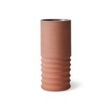 HKliving Handcarved terracotta tube vase