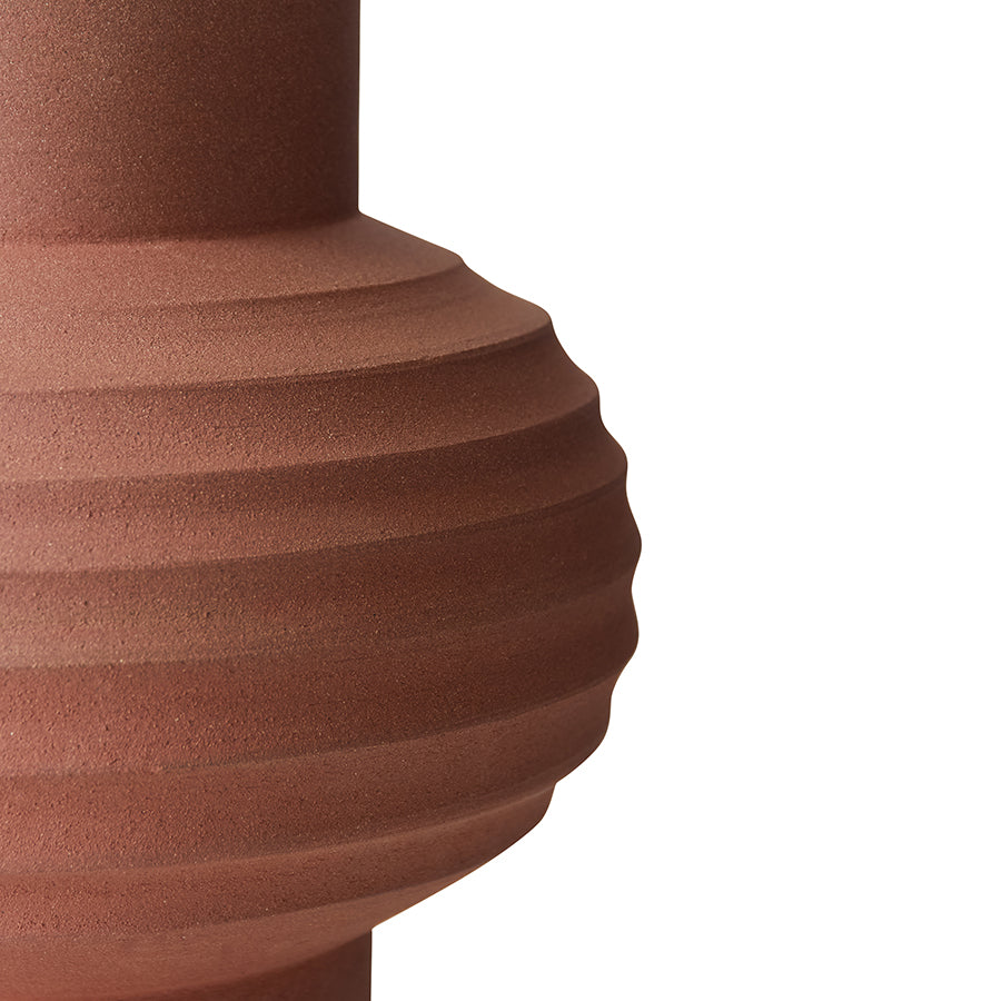 HKliving Handcarved terracotta bulb vase