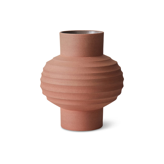 HKliving Handcarved terracotta bulb vase