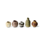 HKliving 70s ceramics: small vases pursuit, set of 5