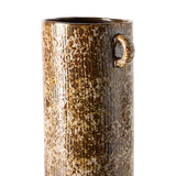 Long Vase Reactive Brown against white background