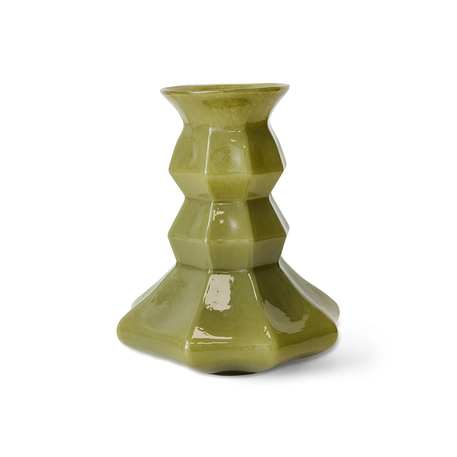 HKLIVING Silhouette Glass Vase Green