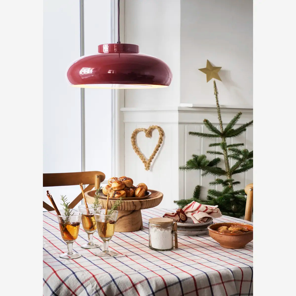 Enamel Ceiling Lamp Maroon