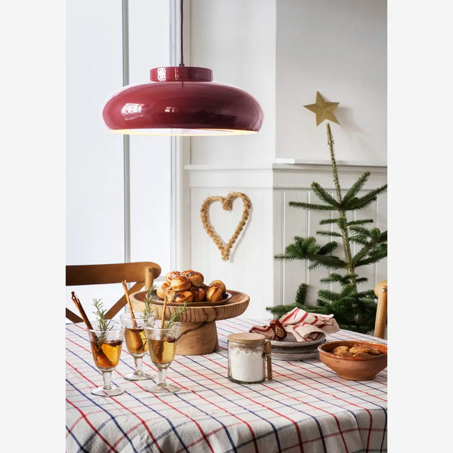 Enamel Ceiling Lamp Maroon