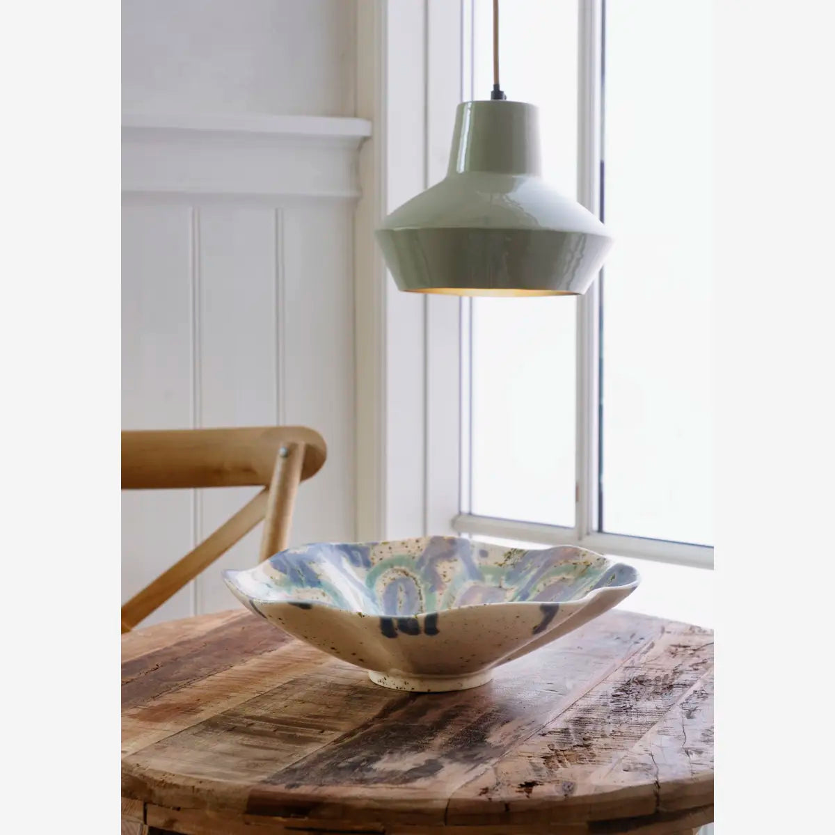 Stoneware Platter Aqua - Madam Stoltz
