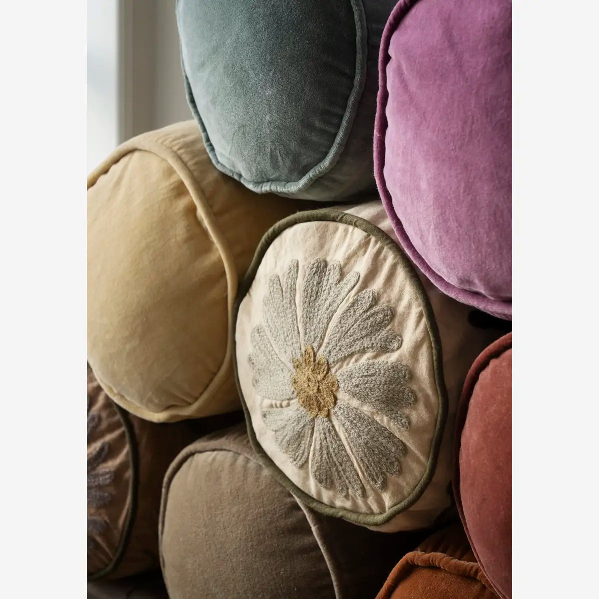 Velvet Bolster Cushion Burnt Orange