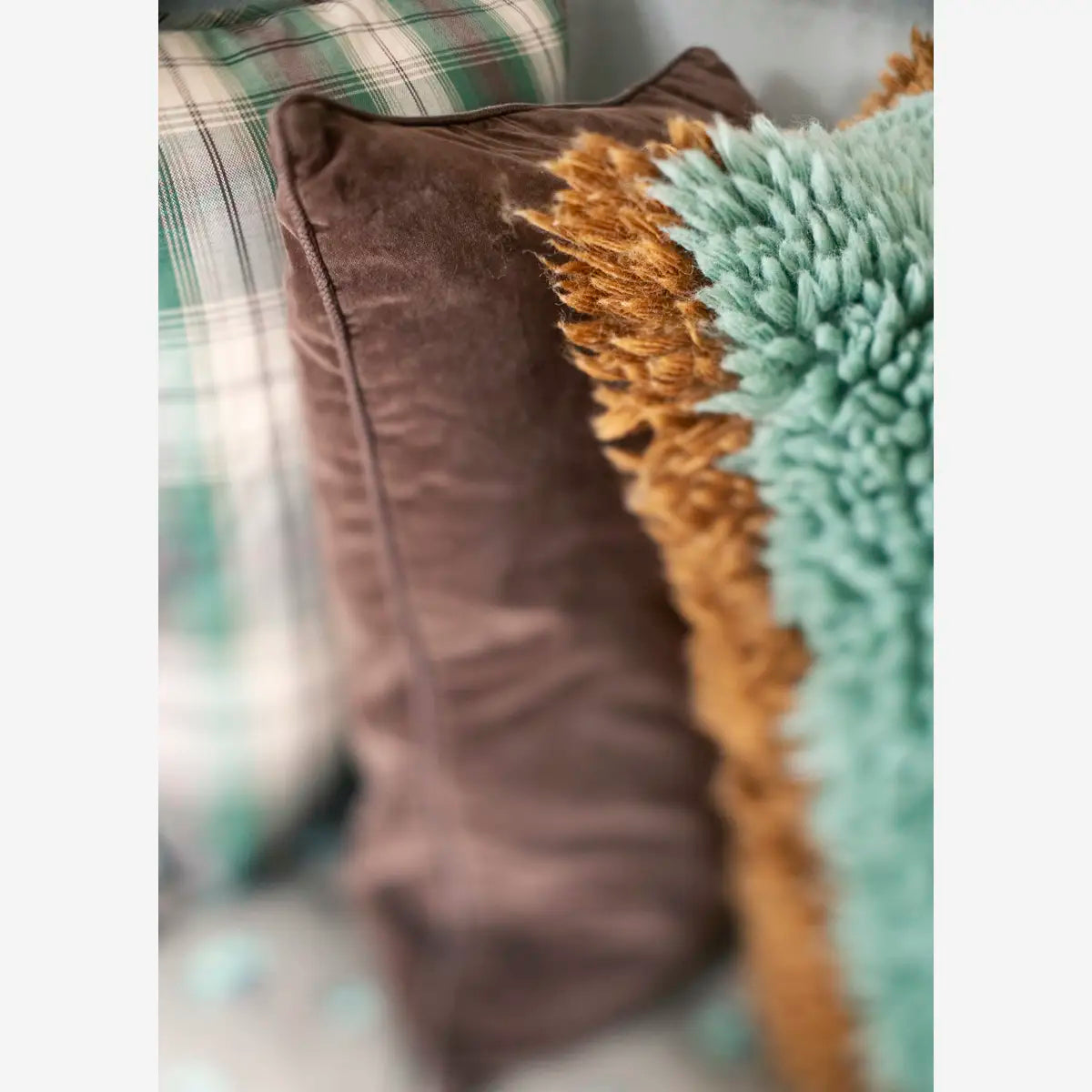 Velvet Cushion Dark Brown 50x50 cm