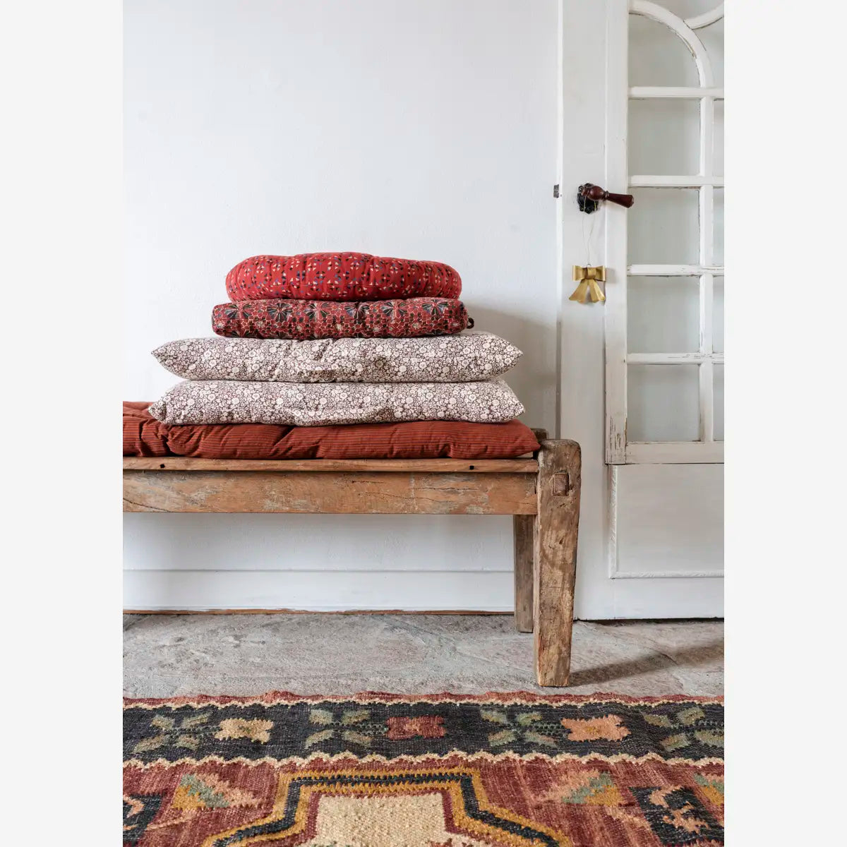 Striped Cotton Mattress Brick Red Madam Stoltz