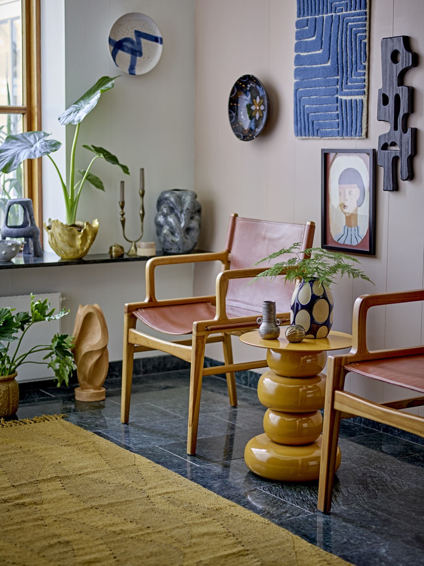 Olonne Metal Side Table Yellow