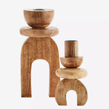 Wooden Candle Holders Set Of 2