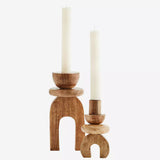 Wooden Candle Holders Set Of 2