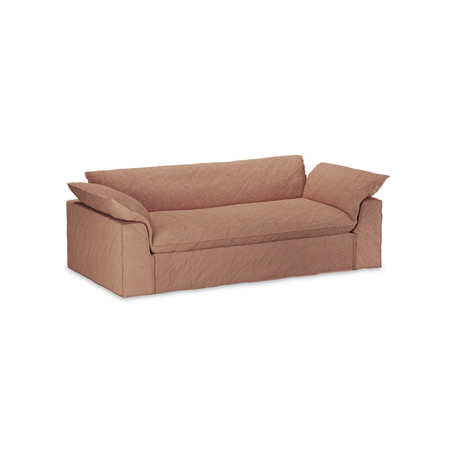 HKliving Nomad couch: 244cm linen, dusty rose