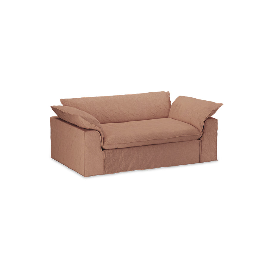 HKLIVING Nomad couch: 204cm linen, dusty rose