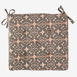 Printed cotton Seat Pad Grey, ecru, coral - Madam Stoltz
